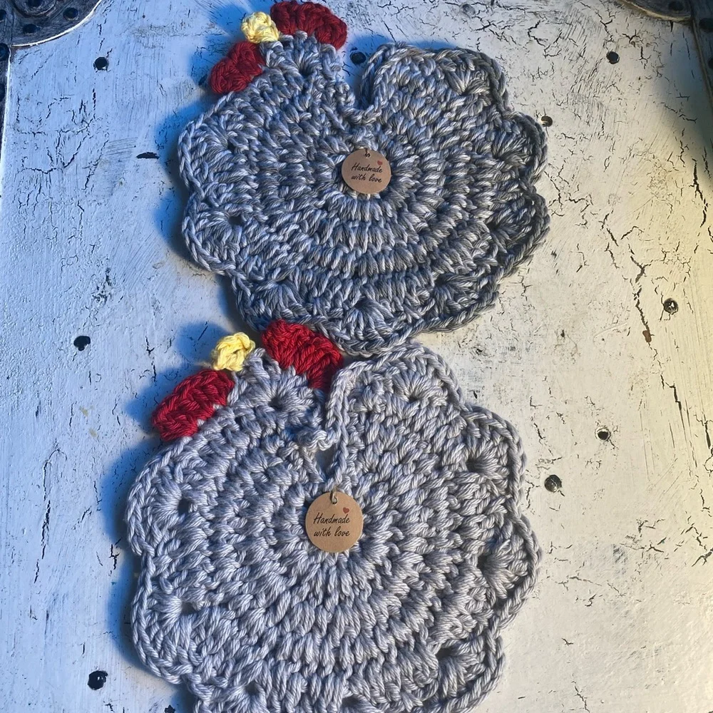 2 Chicken Pot Holders 100% Cotton $25